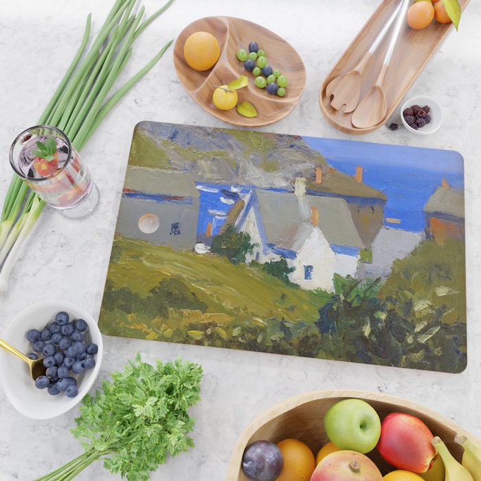 Monhegan Houses Maine by Edward Hopper 1916-1919 Cutting Board Gallery Image 2