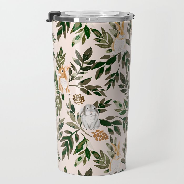 Rabbits in the green forest Travel Mug Gallery Image 3
