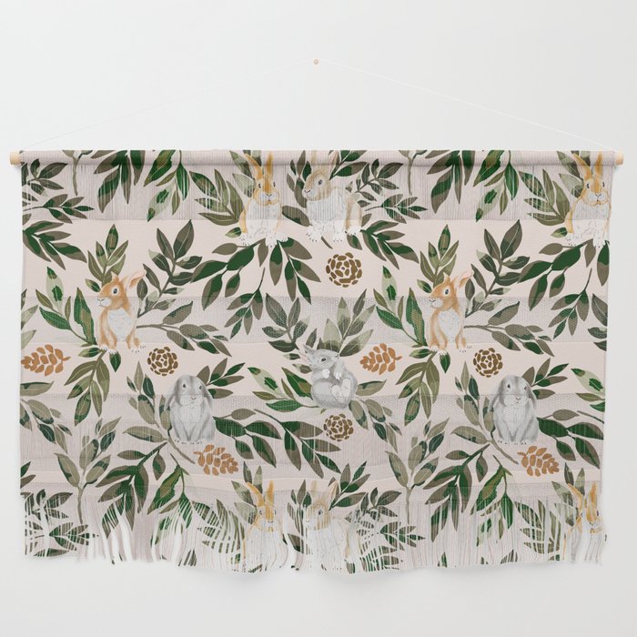 Rabbits in the green forest Wall Hanging Gallery Image 1