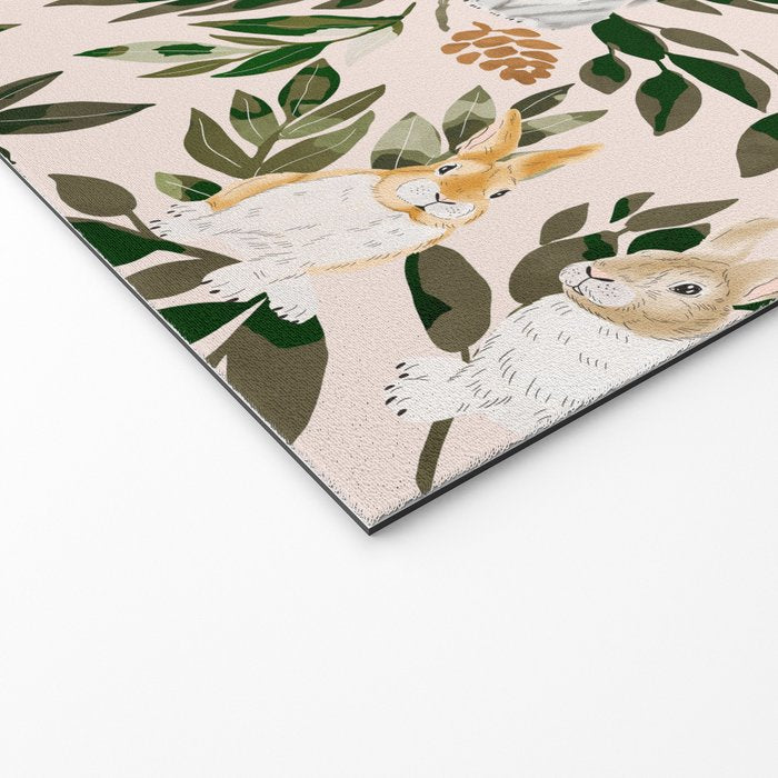 Rabbits in the green forest Welcome Mat Gallery Image 2