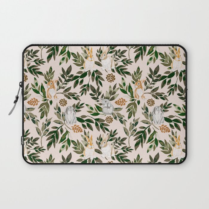 Rabbits in the green forest Laptop Sleeve Gallery Image 1