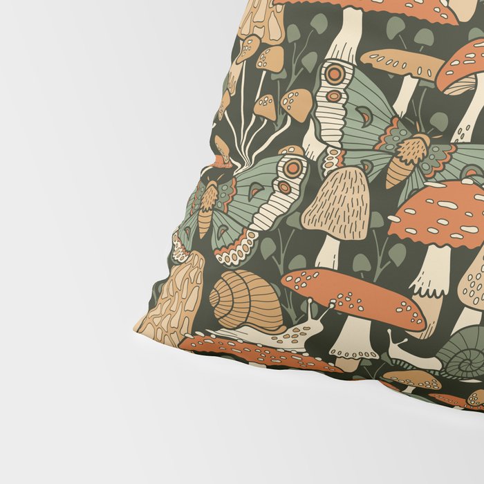 Mushroom Garden Winter Night Pillow Sham Gallery Image 4