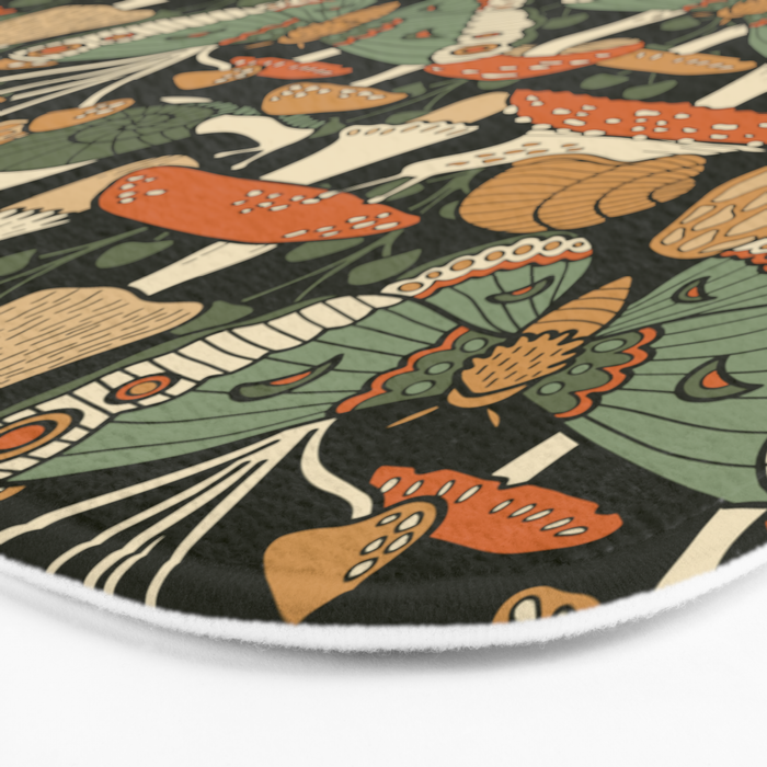 Mushroom Garden Winter Night Bath Mat Gallery Image 3