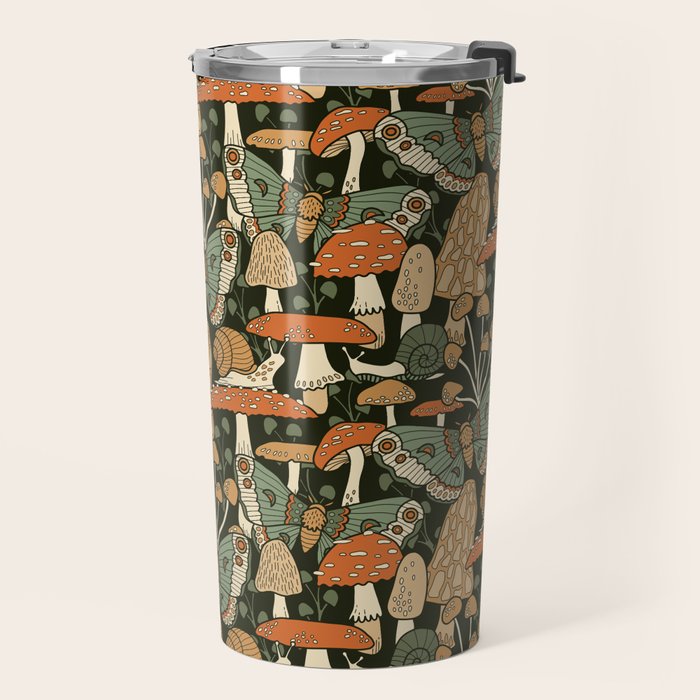 Mushroom Garden Winter Night Travel Mug Gallery Image 2