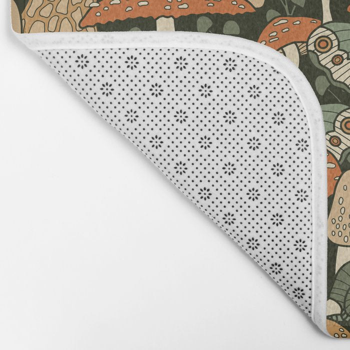 Mushroom Garden Winter Night Bath Mat Gallery Image 2