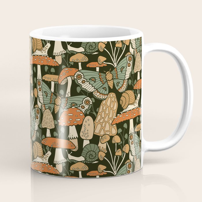 Mushroom Garden Winter Night Coffee Mug Gallery Image 1