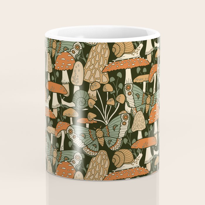 Mushroom Garden Winter Night Coffee Mug Gallery Image 4