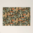 Mushroom Garden Winter Night Welcome Mat Gallery Image 1