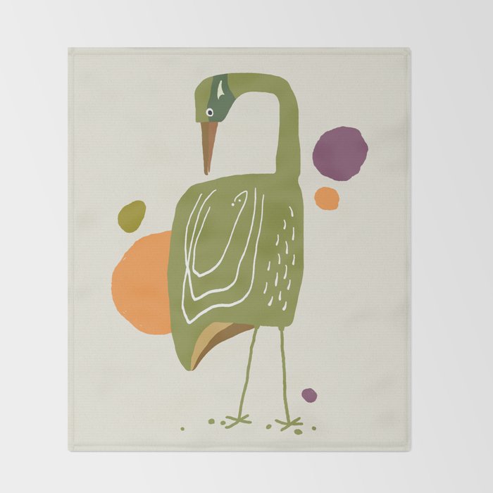 Quirky Brolga Throw Blanket Gallery Image 2