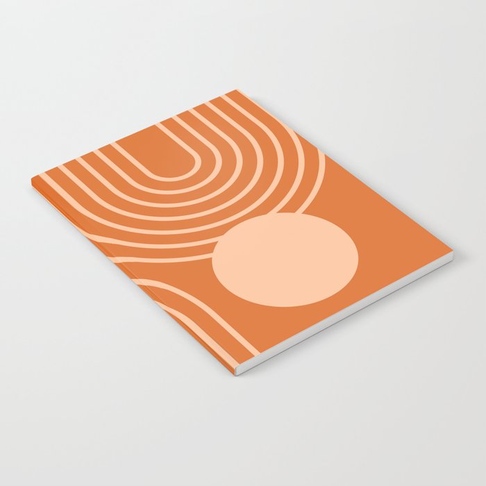 Mid Century Modern Geometric 194 in Orange Shades Notebook Gallery Image 1