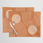Mid Century Modern Geometric 194 in Orange Shades Placemat Gallery Image 1