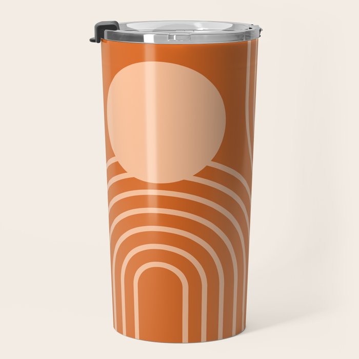 Mid Century Modern Geometric 194 in Orange Shades Travel Mug Gallery Image 3