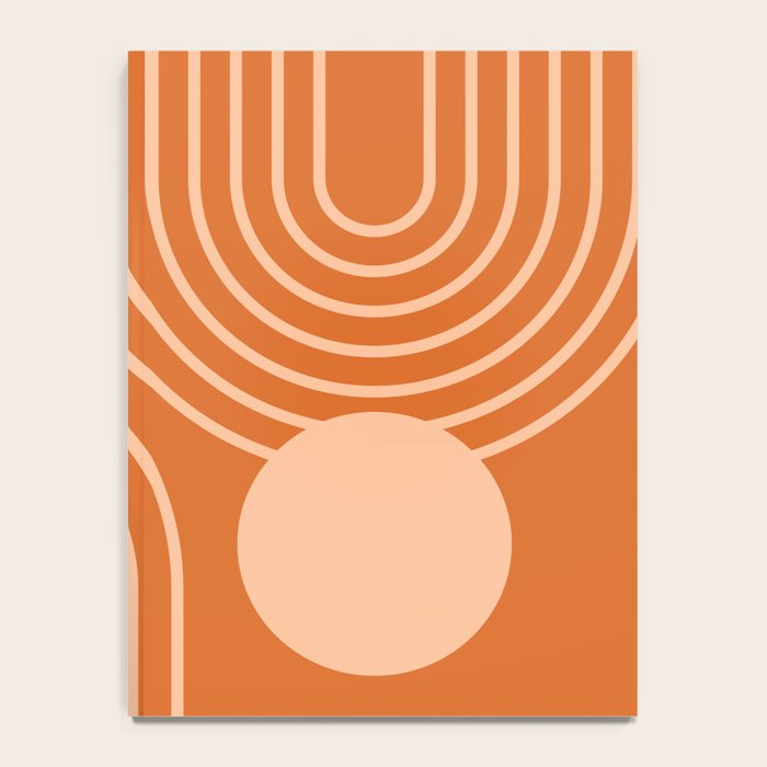 Mid Century Modern Geometric 194 in Orange Shades Notebook Gallery Image 4