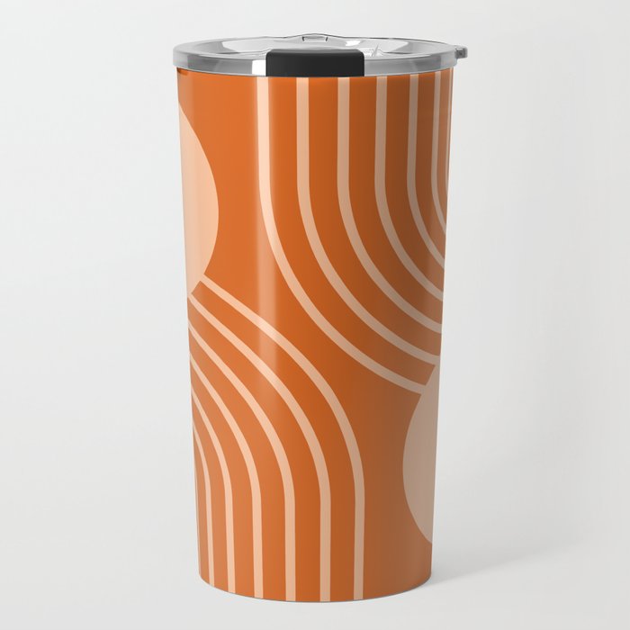 Mid Century Modern Geometric 194 in Orange Shades Travel Mug Gallery Image 1