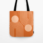 Mid Century Modern Geometric 194 in Orange Shades Tote Bag Gallery Image 1