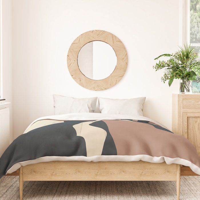 Abstract Minimal Horse Mocha Mousse Duvet Cover Gallery Image 3