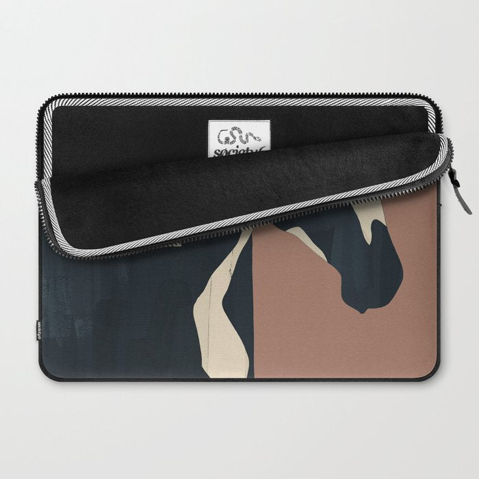 Abstract Minimal Horse Mocha Mousse Laptop Sleeve Gallery Image 2