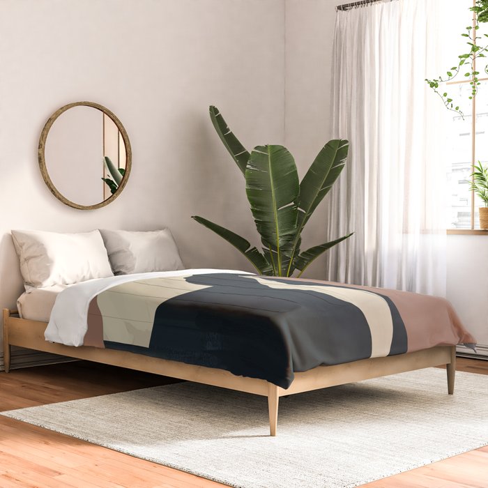 Abstract Minimal Horse Mocha Mousse Comforter Gallery Image 2