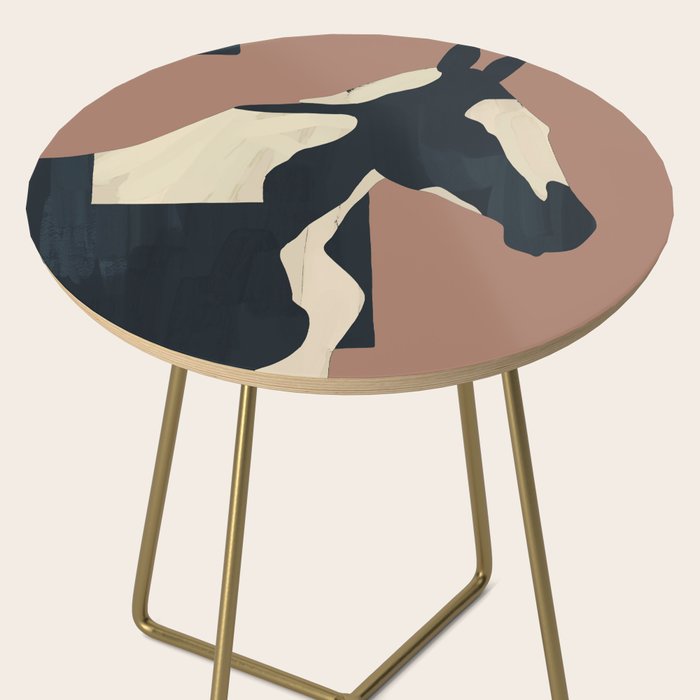 Abstract Minimal Horse Mocha Mousse Side Table Gallery Image 2