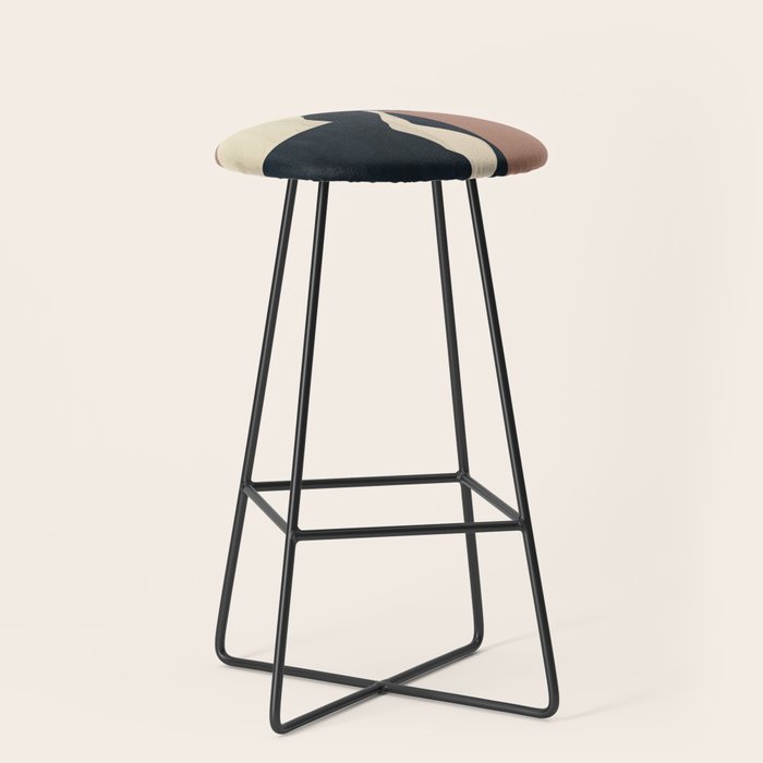 Abstract Minimal Horse Mocha Mousse Stool Gallery Image 1