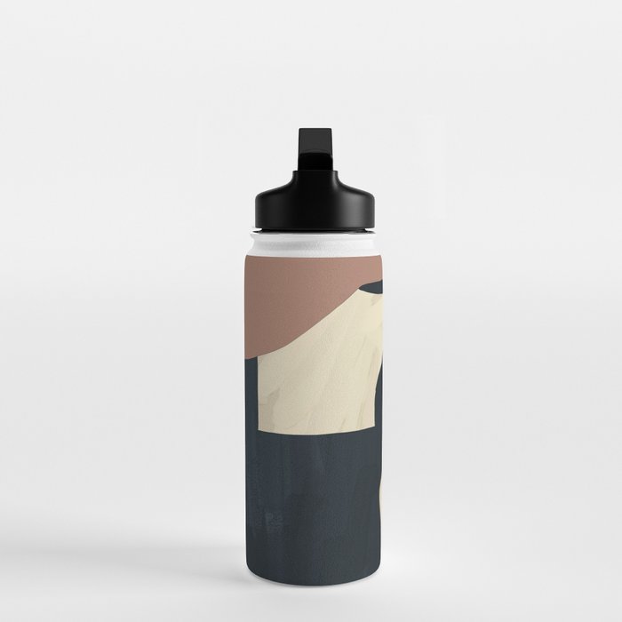 Abstract Minimal Horse Mocha Mousse Water Bottle Gallery Image 3