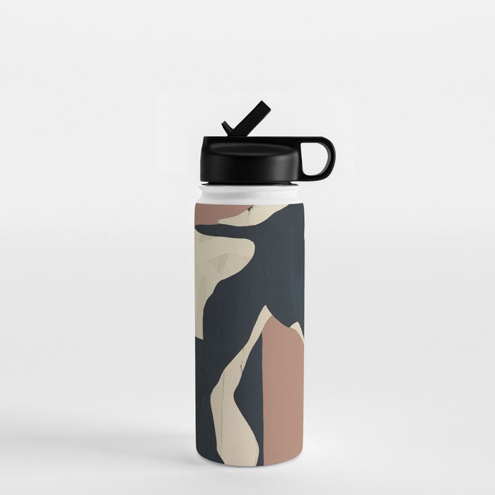 Abstract Minimal Horse Mocha Mousse Water Bottle Gallery Image 1