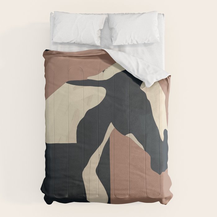 Abstract Minimal Horse Mocha Mousse Comforter Gallery Image 6