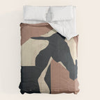 Abstract Minimal Horse Mocha Mousse Comforter Gallery Image 6
