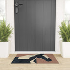 Abstract Minimal Horse Mocha Mousse Welcome Mat Gallery Image 3