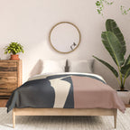 Abstract Minimal Horse Mocha Mousse Comforter Gallery Image 3