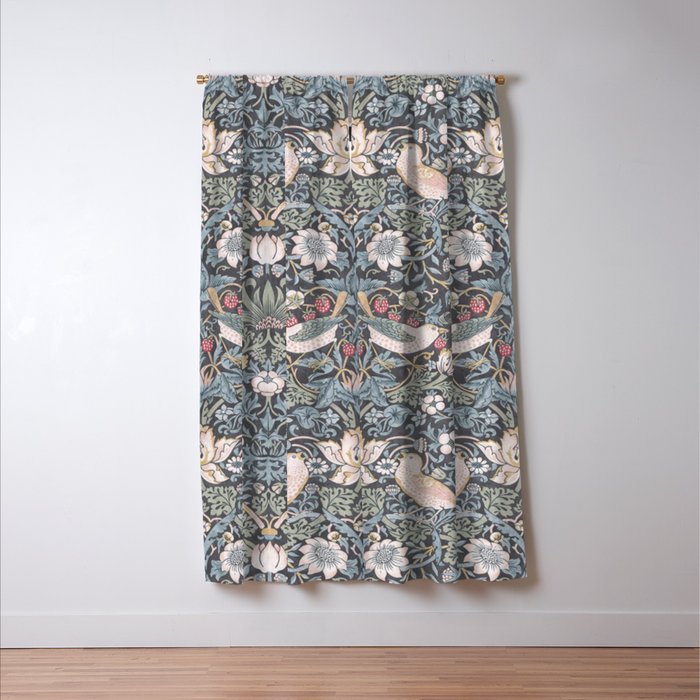 William Morris Strawberry Thief Ink Window Curtain Gallery Image 3