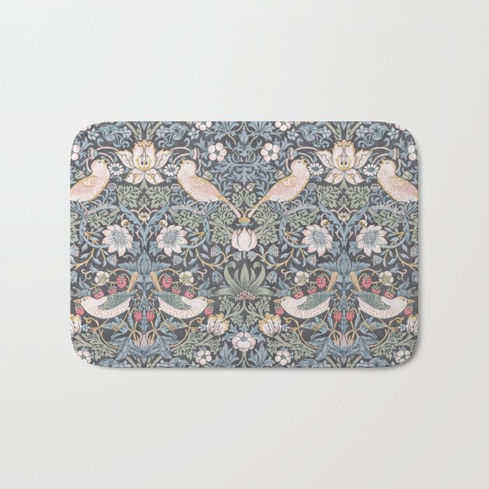William Morris Strawberry Thief Ink Bath Mat Gallery Image 1