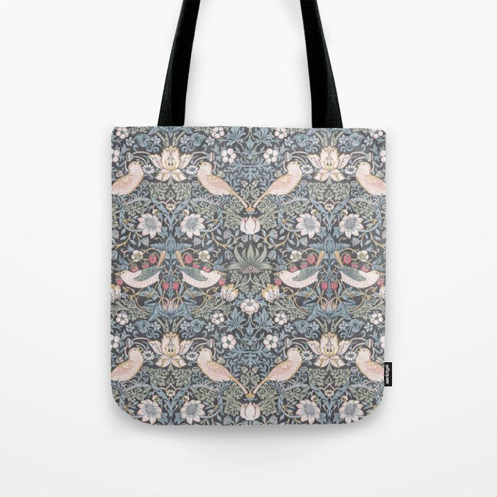 William Morris Strawberry Thief Ink Tote Bag Gallery Image 1