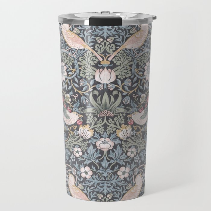 William Morris Strawberry Thief Ink Travel Mug Gallery Image 1