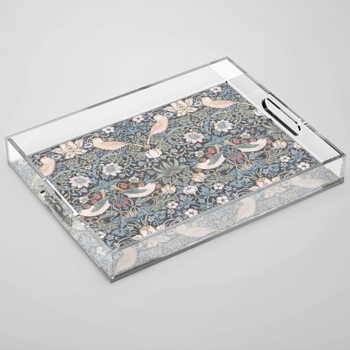 William Morris Strawberry Thief Ink Acrylic Tray Gallery Image 1