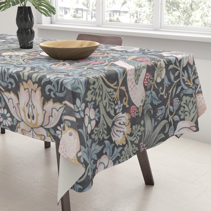 William Morris Strawberry Thief Ink Tablecloth Gallery Image 3