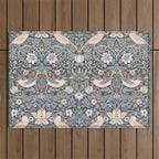 William Morris Strawberry Thief Ink Outdoor Rug Gallery Image 1