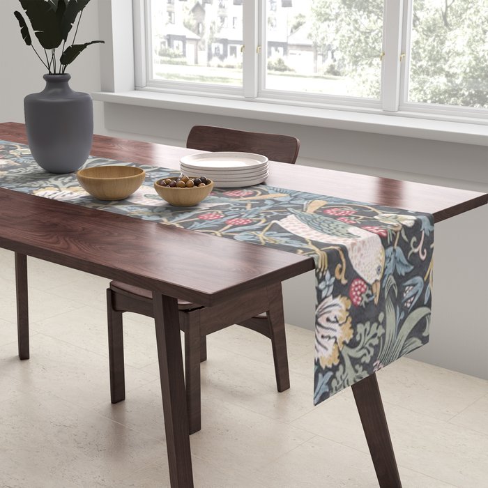 William Morris Strawberry Thief Ink Table Runner Gallery Image 2