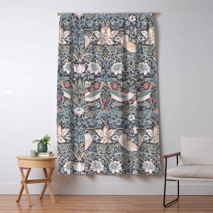 William Morris Strawberry Thief Ink Window Curtain Gallery Image 5