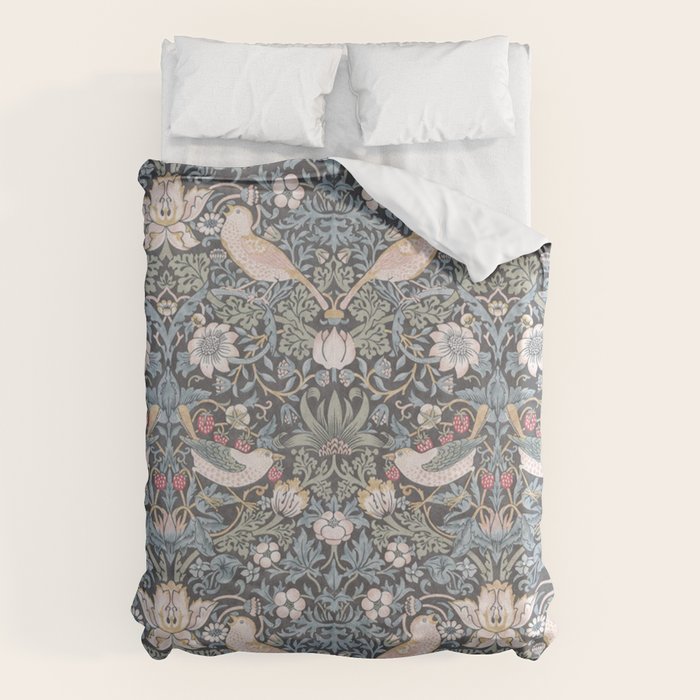 William Morris Strawberry Thief Ink Duvet Cover Gallery Image 1