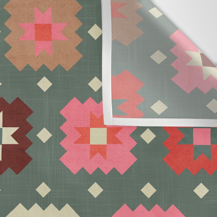 Winter Quilt Stars: Festive Mosaic in Jewel Tones Wall Tapestry Gallery Image 3