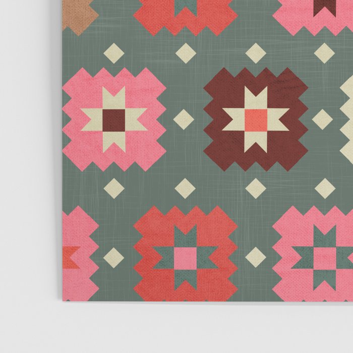 Winter Quilt Stars: Festive Mosaic in Jewel Tones Poster Gallery Image 3