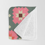 Winter Quilt Stars: Festive Mosaic in Jewel Tones Throw Blanket Gallery Image 3