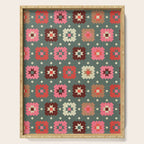 Winter Quilt Stars: Festive Mosaic in Jewel Tones Serving Tray Gallery Image 1