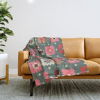 Winter Quilt Stars: Festive Mosaic in Jewel Tones Throw Blanket Gallery Image 1
