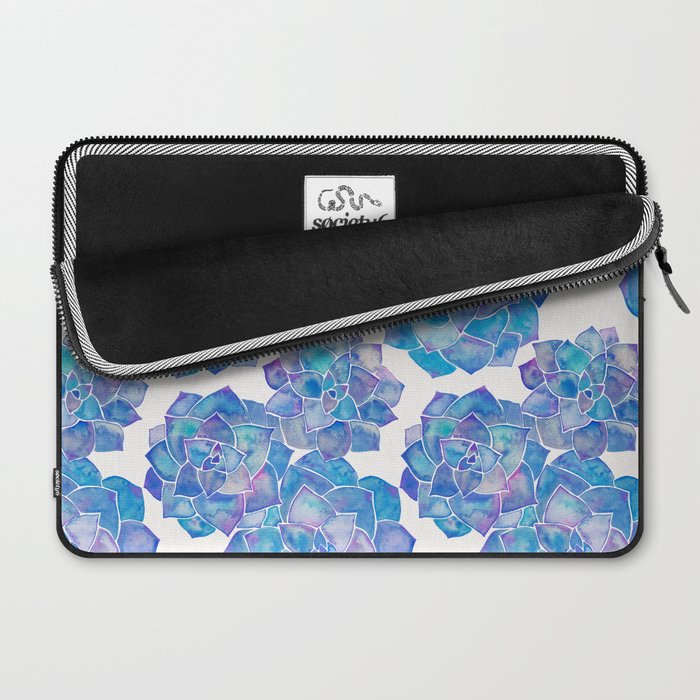Rosette Succulents - Blue Palette Laptop Sleeve Gallery Image 2