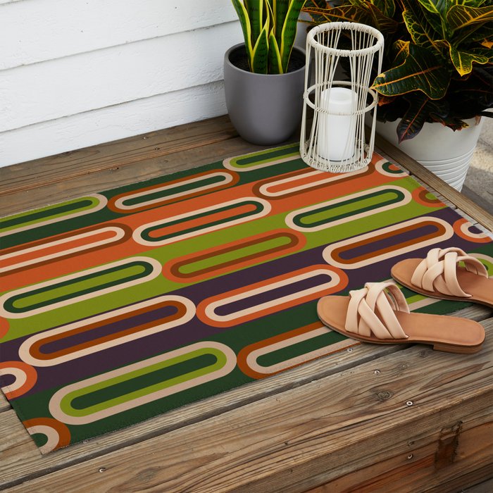 Mid Century Modern Geometry Outdoor Rug Gallery Image 2