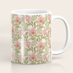 Spring Garden Flowers - Pink and Green Coffee Mug Gallery Image 1