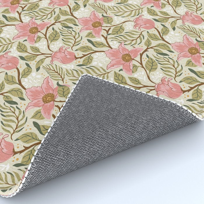 Spring Garden Flowers - Pink and Green Rug Gallery Image 4