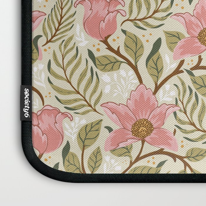 Spring Garden Flowers - Pink and Green Laptop Sleeve Gallery Image 3